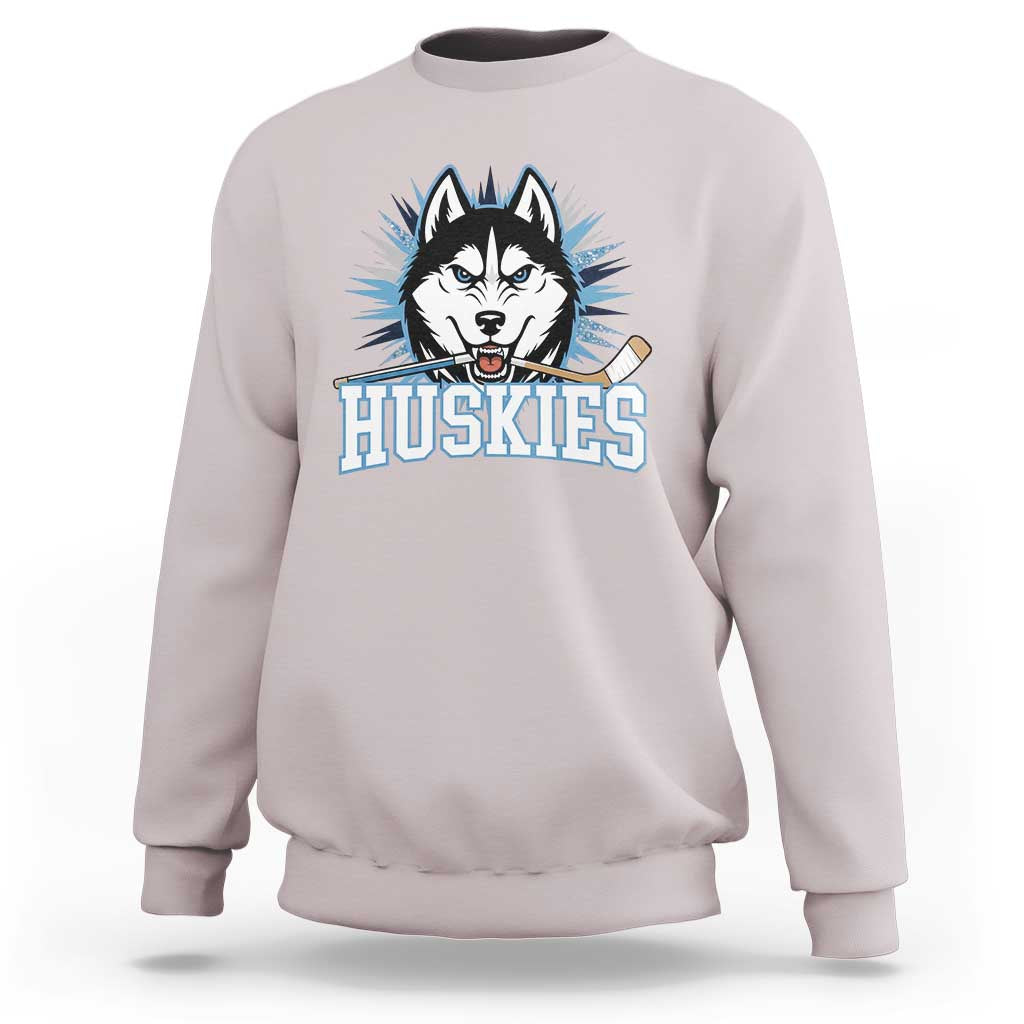 Cool Siberian Husky Ice Hockey Sweatshirt Gift For Dog Lovers - Wonder Print Shop