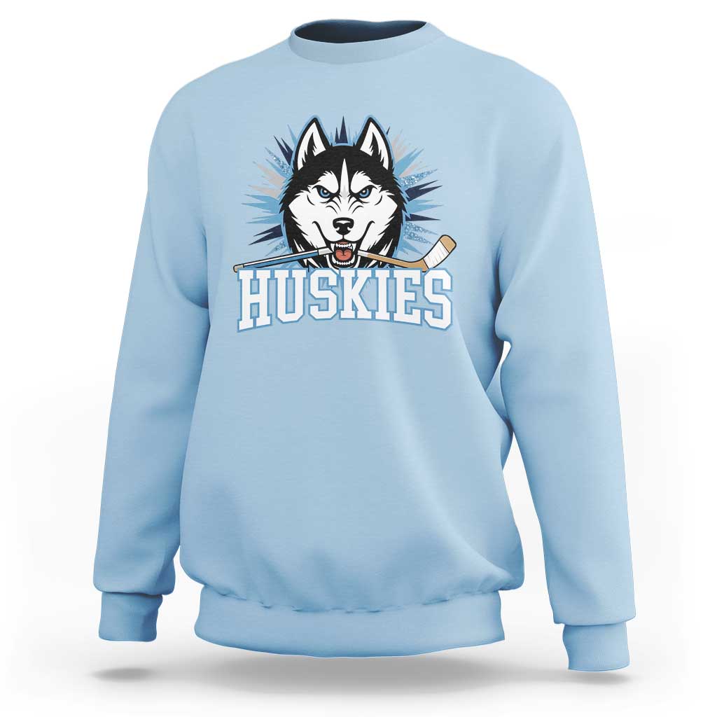 Cool Siberian Husky Ice Hockey Sweatshirt Gift For Dog Lovers - Wonder Print Shop