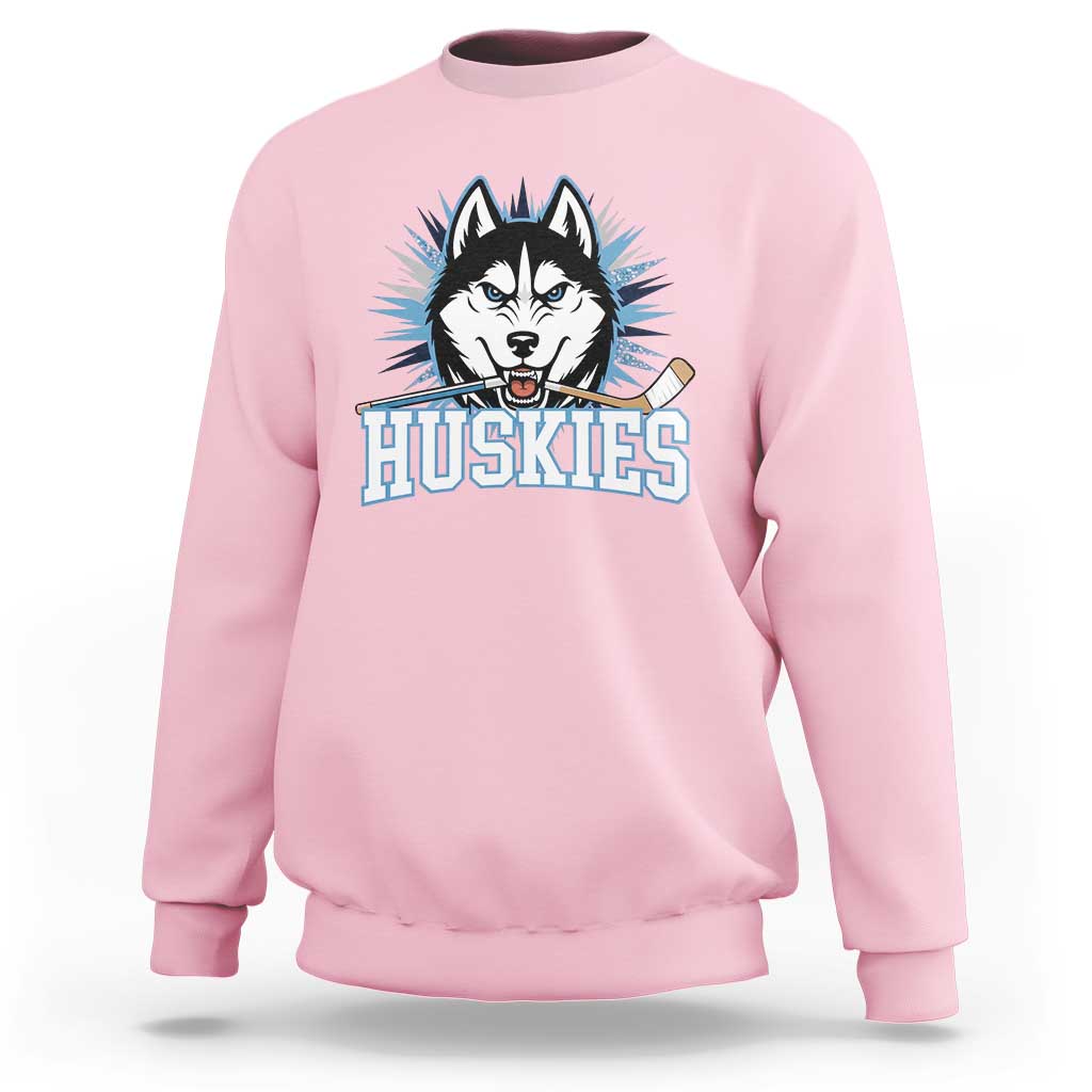 Cool Siberian Husky Ice Hockey Sweatshirt Gift For Dog Lovers - Wonder Print Shop