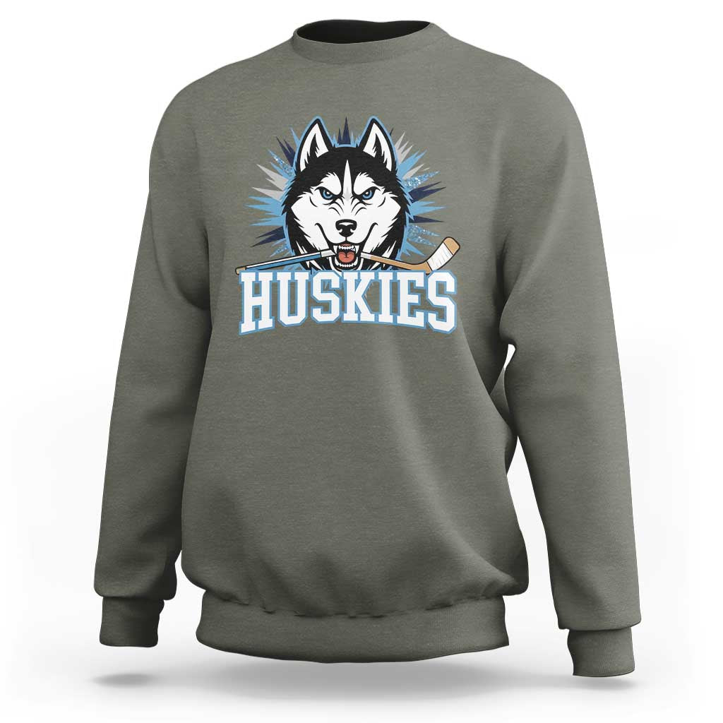 Cool Siberian Husky Ice Hockey Sweatshirt Gift For Dog Lovers - Wonder Print Shop
