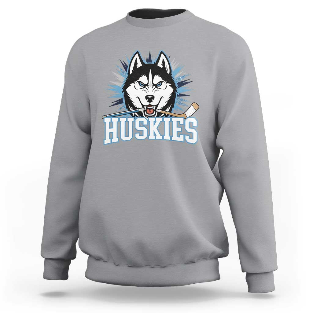 Cool Siberian Husky Ice Hockey Sweatshirt Gift For Dog Lovers - Wonder Print Shop