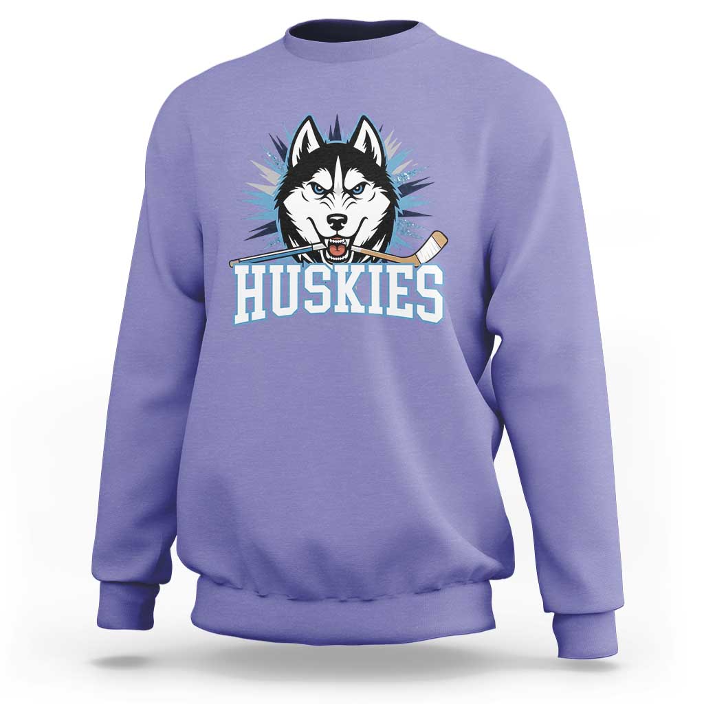 Cool Siberian Husky Ice Hockey Sweatshirt Gift For Dog Lovers - Wonder Print Shop