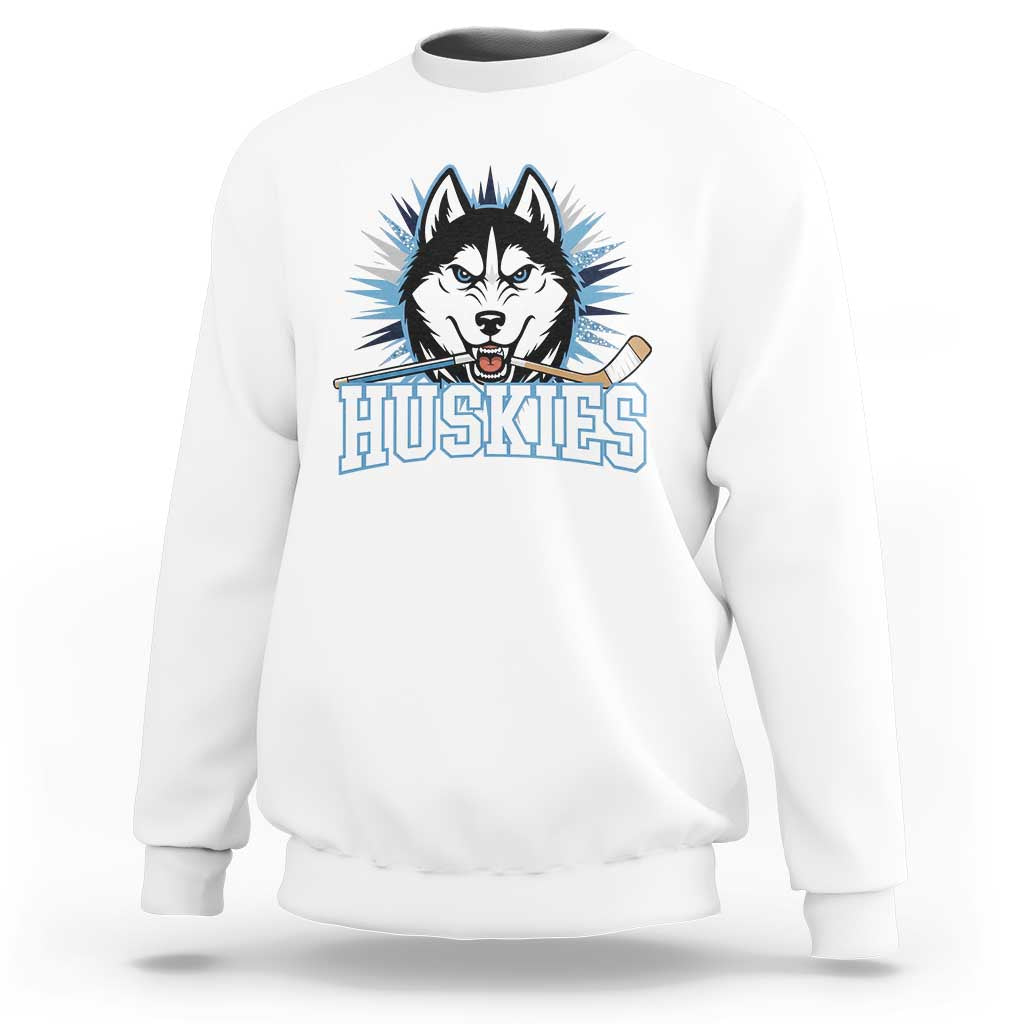 Cool Siberian Husky Ice Hockey Sweatshirt Gift For Dog Lovers - Wonder Print Shop