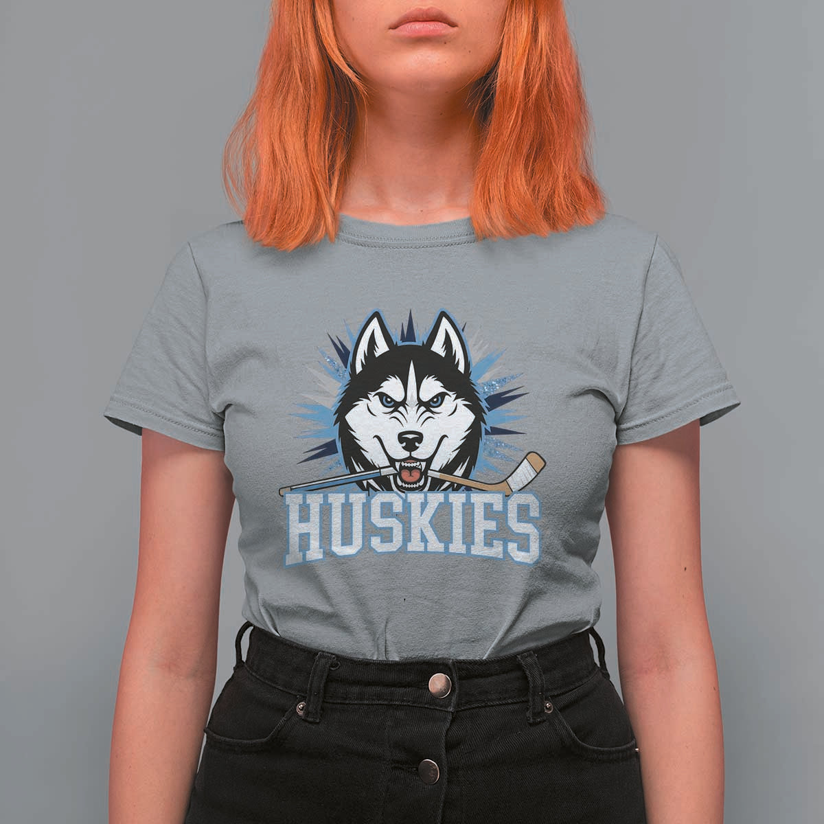 Cool Siberian Husky Ice Hockey T Shirt For Women Gift For Dog Lovers - Wonder Print Shop