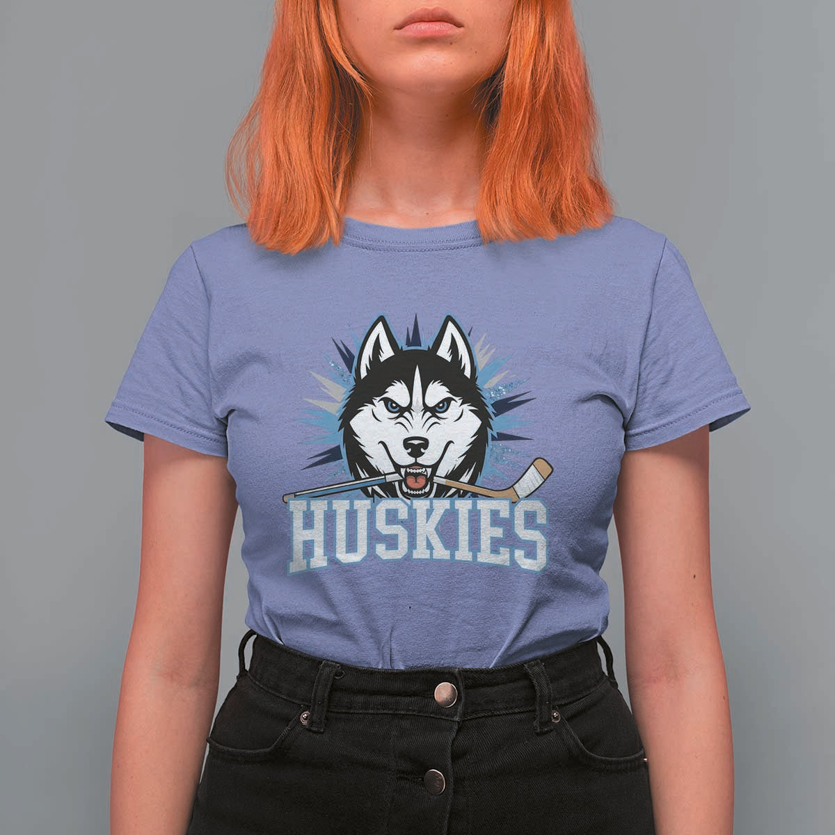 Cool Siberian Husky Ice Hockey T Shirt For Women Gift For Dog Lovers - Wonder Print Shop