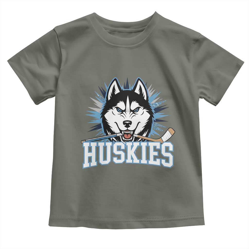Cool Siberian Husky Ice Hockey Toddler T Shirt Gift For Dog Lovers - Wonder Print Shop