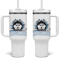 Cool Siberian Husky Ice Hockey Tumbler With Handle Gift For Dog Lovers - Wonder Print Shop