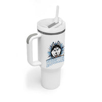Cool Siberian Husky Ice Hockey Tumbler With Handle Gift For Dog Lovers - Wonder Print Shop