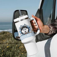 Cool Siberian Husky Ice Hockey Tumbler With Handle Gift For Dog Lovers - Wonder Print Shop