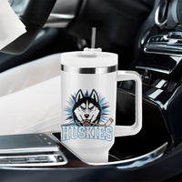 Cool Siberian Husky Ice Hockey Tumbler With Handle Gift For Dog Lovers - Wonder Print Shop