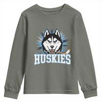 Cool Siberian Husky Ice Hockey Youth Sweatshirt Gift For Dog Lovers - Wonder Print Shop