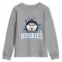 Cool Siberian Husky Ice Hockey Youth Sweatshirt Gift For Dog Lovers - Wonder Print Shop