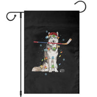Funny Christmas Husky Ice Hockey Player Holiday Gift Garden Flag - Wonder Print Shop