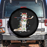 Funny Christmas Husky Ice Hockey Player Holiday Gift Spare Tire Cover - Wonder Print Shop