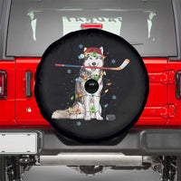 Funny Christmas Husky Ice Hockey Player Holiday Gift Spare Tire Cover - Wonder Print Shop