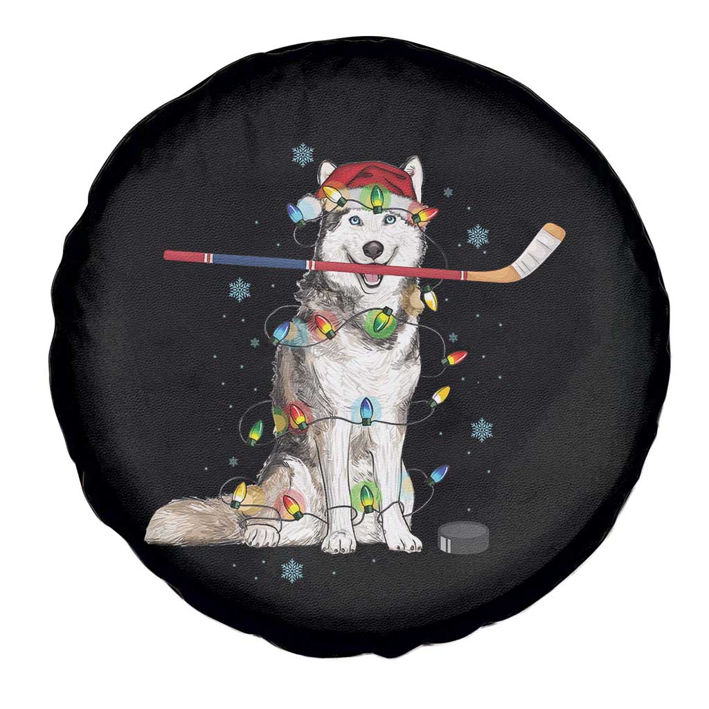 Funny Christmas Husky Ice Hockey Player Holiday Gift Spare Tire Cover - Wonder Print Shop