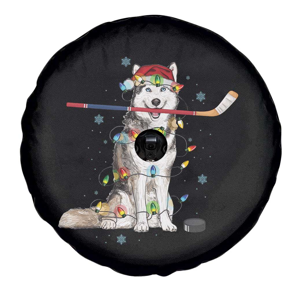 Funny Christmas Husky Ice Hockey Player Holiday Gift Spare Tire Cover - Wonder Print Shop