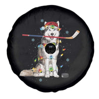 Funny Christmas Husky Ice Hockey Player Holiday Gift Spare Tire Cover - Wonder Print Shop