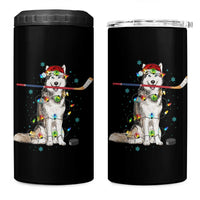 Funny Christmas Husky Ice Hockey Player Holiday Gift 4 in 1 Can Cooler Tumbler - Wonder Print Shop