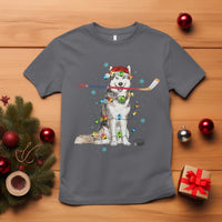 Funny Christmas Husky Ice Hockey Player Holiday Gift T Shirt - Wonder Print Shop