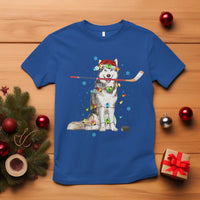 Funny Christmas Husky Ice Hockey Player Holiday Gift T Shirt - Wonder Print Shop