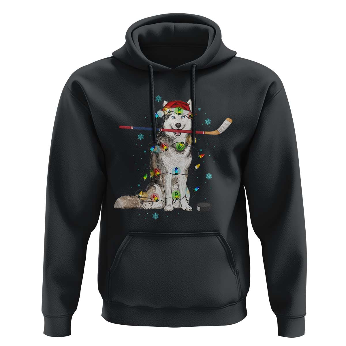 Funny Christmas Husky Ice Hockey Player Holiday Gift Hoodie - Wonder Print Shop