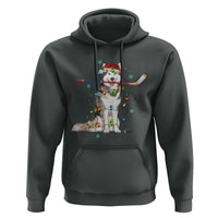 Funny Christmas Husky Ice Hockey Player Holiday Gift Hoodie - Wonder Print Shop