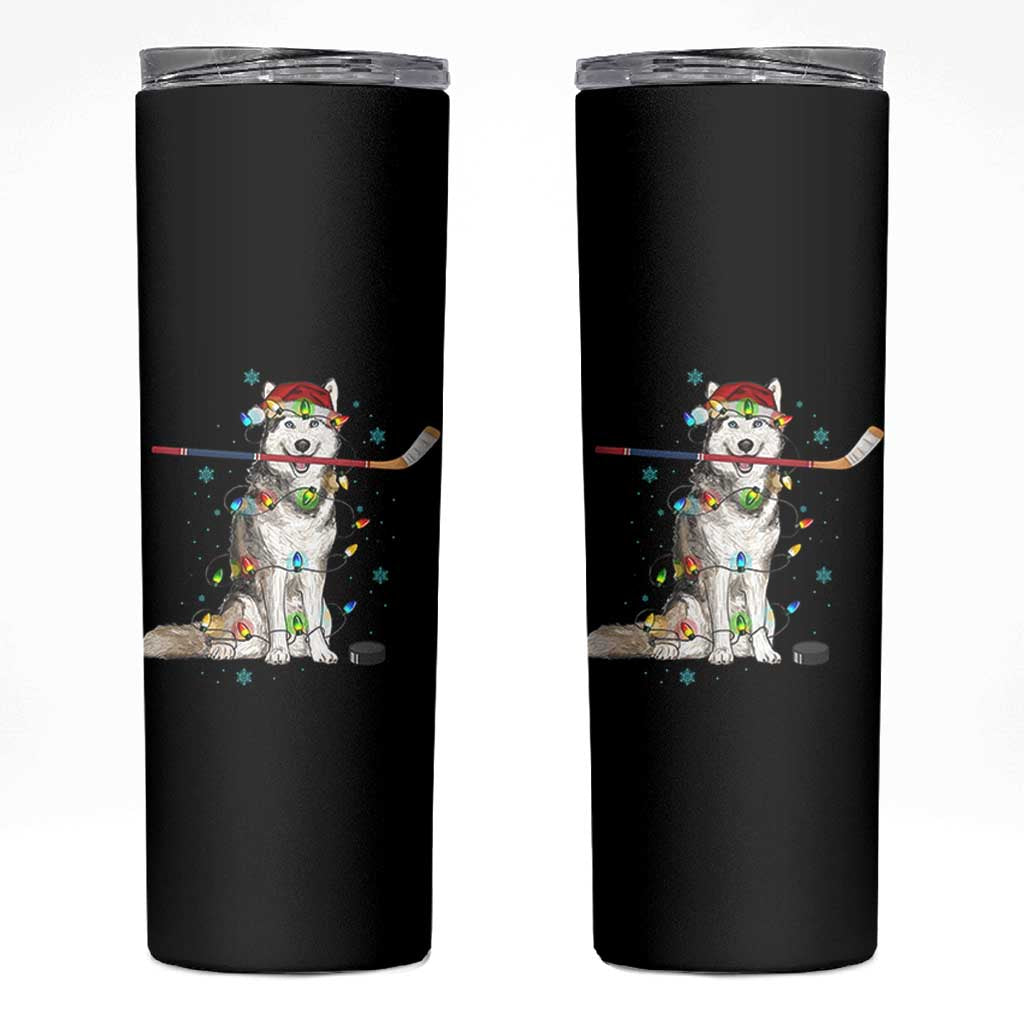 Funny Christmas Husky Ice Hockey Player Holiday Gift Skinny Tumbler - Wonder Print Shop