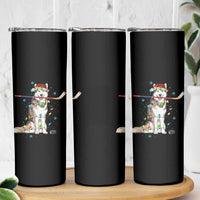 Funny Christmas Husky Ice Hockey Player Holiday Gift Skinny Tumbler - Wonder Print Shop