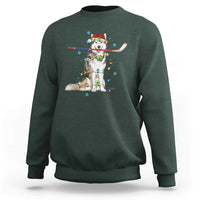 Funny Christmas Husky Ice Hockey Player Holiday Gift Sweatshirt - Wonder Print Shop