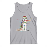 Funny Christmas Husky Ice Hockey Player Holiday Gift Tank Top - Wonder Print Shop