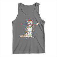 Funny Christmas Husky Ice Hockey Player Holiday Gift Tank Top - Wonder Print Shop