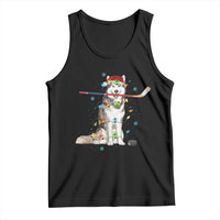 Funny Christmas Husky Ice Hockey Player Holiday Gift Tank Top - Wonder Print Shop