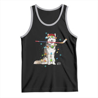 Funny Christmas Husky Ice Hockey Player Holiday Gift Tank Top - Wonder Print Shop