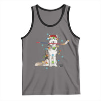 Funny Christmas Husky Ice Hockey Player Holiday Gift Tank Top - Wonder Print Shop