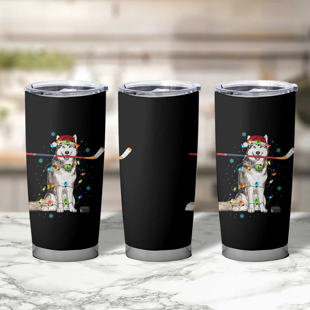 Funny Christmas Husky Ice Hockey Player Holiday Gift Tumbler Cup - Wonder Print Shop