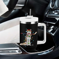 Funny Christmas Husky Ice Hockey Player Holiday Gift Tumbler With Handle - Wonder Print Shop