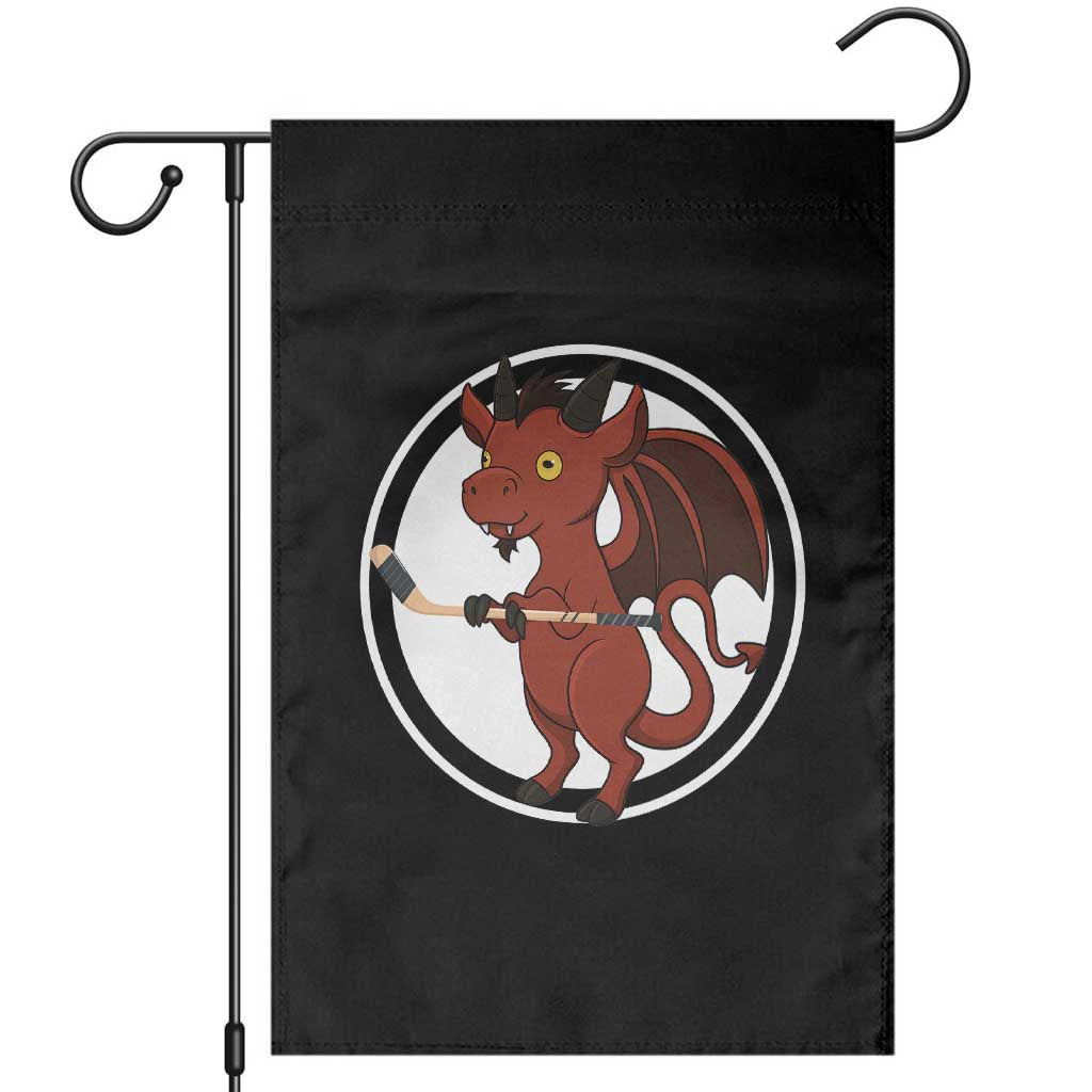 Funny Cryptid Sports Gift Garden Flag Jersey Devil Playing Ice Hockey - Wonder Print Shop