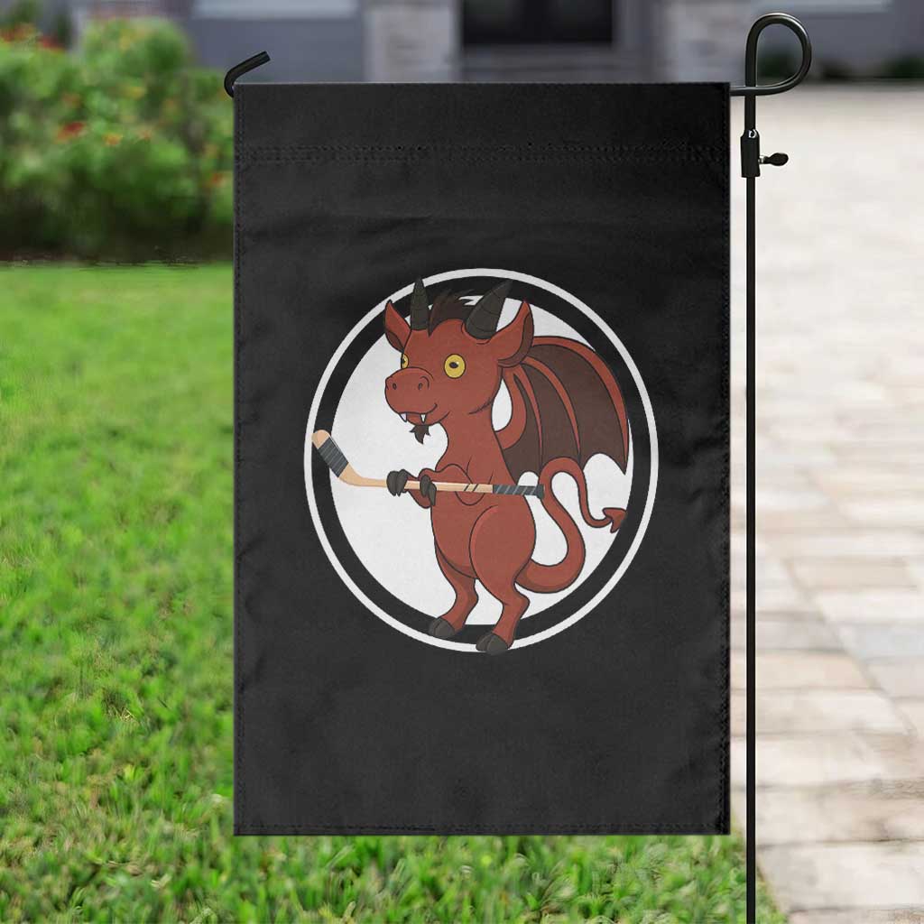 Funny Cryptid Sports Gift Garden Flag Jersey Devil Playing Ice Hockey - Wonder Print Shop