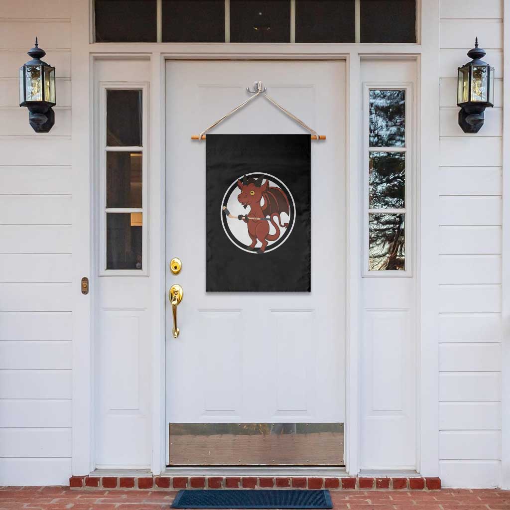 Funny Cryptid Sports Gift Garden Flag Jersey Devil Playing Ice Hockey - Wonder Print Shop