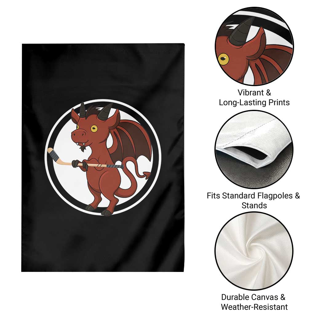 Funny Cryptid Sports Gift Garden Flag Jersey Devil Playing Ice Hockey - Wonder Print Shop
