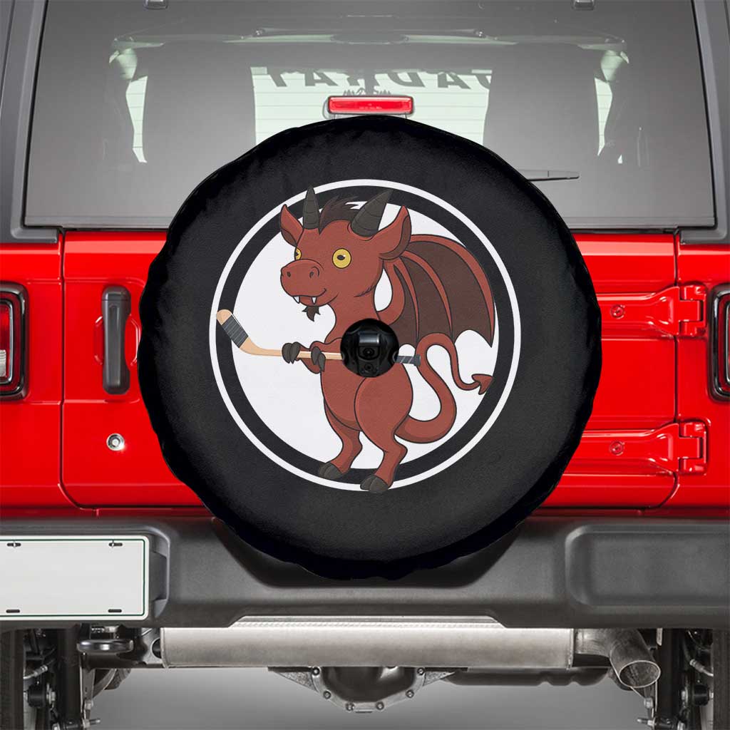 Funny Cryptid Sports Gift Spare Tire Cover Jersey Devil Playing Ice Hockey - Wonder Print Shop