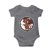 Funny Cryptid Sports Gift Baby Onesie Jersey Devil Playing Ice Hockey - Wonder Print Shop