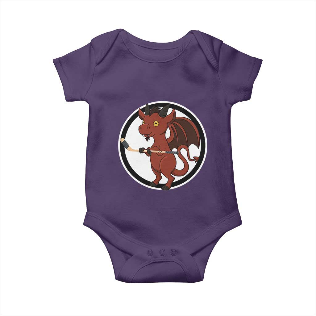Funny Cryptid Sports Gift Baby Onesie Jersey Devil Playing Ice Hockey - Wonder Print Shop