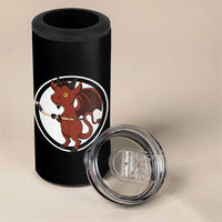 Funny Cryptid Sports Gift 4 in 1 Can Cooler Tumbler Jersey Devil Playing Ice Hockey - Wonder Print Shop