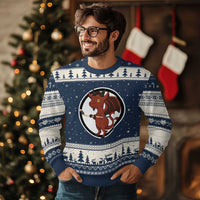 Funny Cryptid Sports Gift Ugly Christmas Sweater Jersey Devil Playing Ice Hockey - Wonder Print Shop
