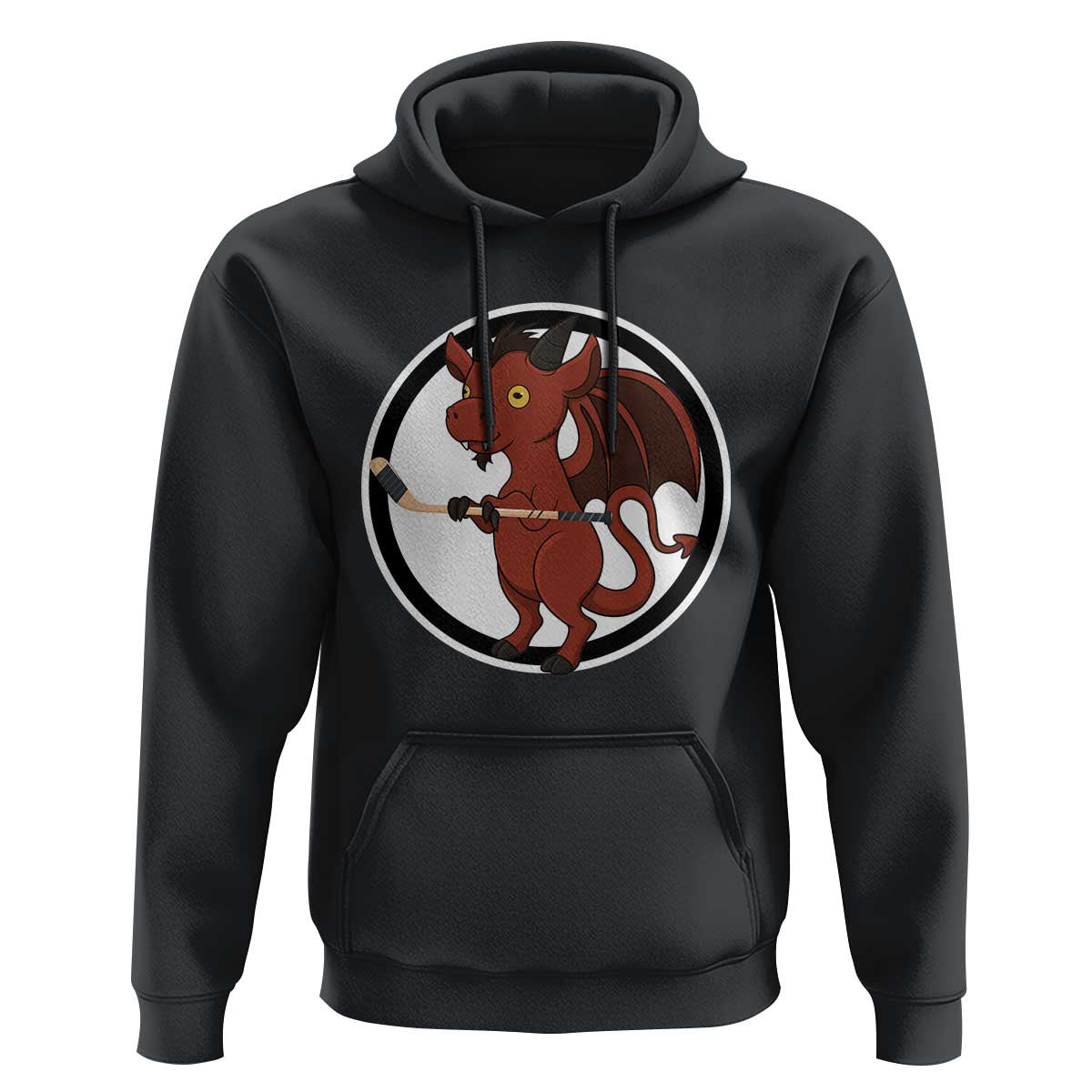 Funny Cryptid Sports Gift Hoodie Jersey Devil Playing Ice Hockey - Wonder Print Shop