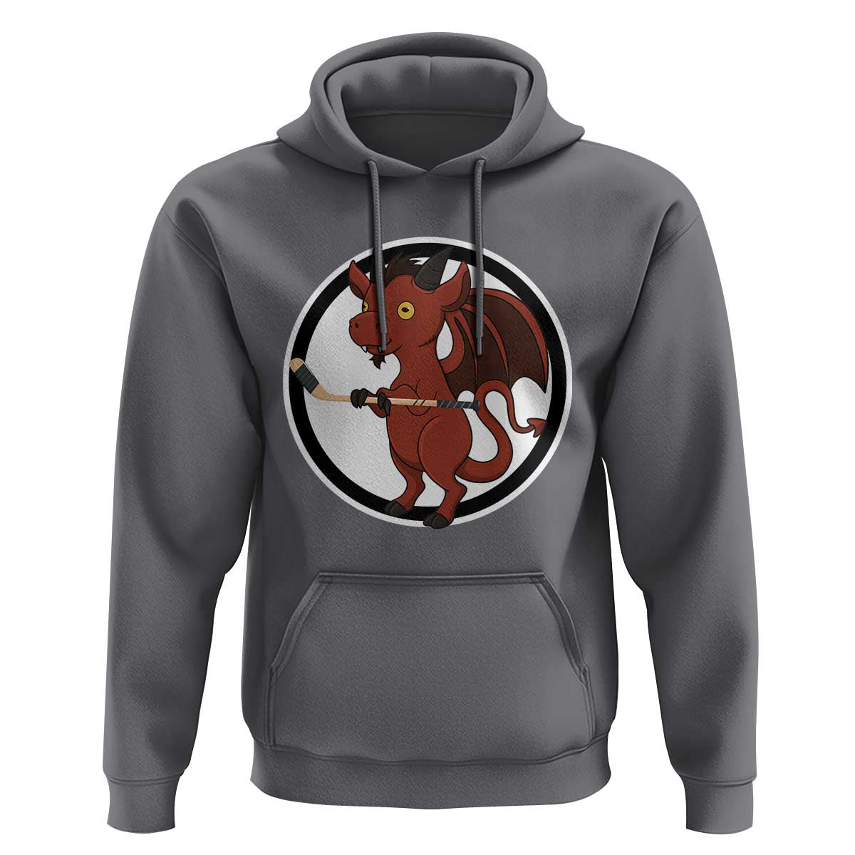 Funny Cryptid Sports Gift Hoodie Jersey Devil Playing Ice Hockey - Wonder Print Shop