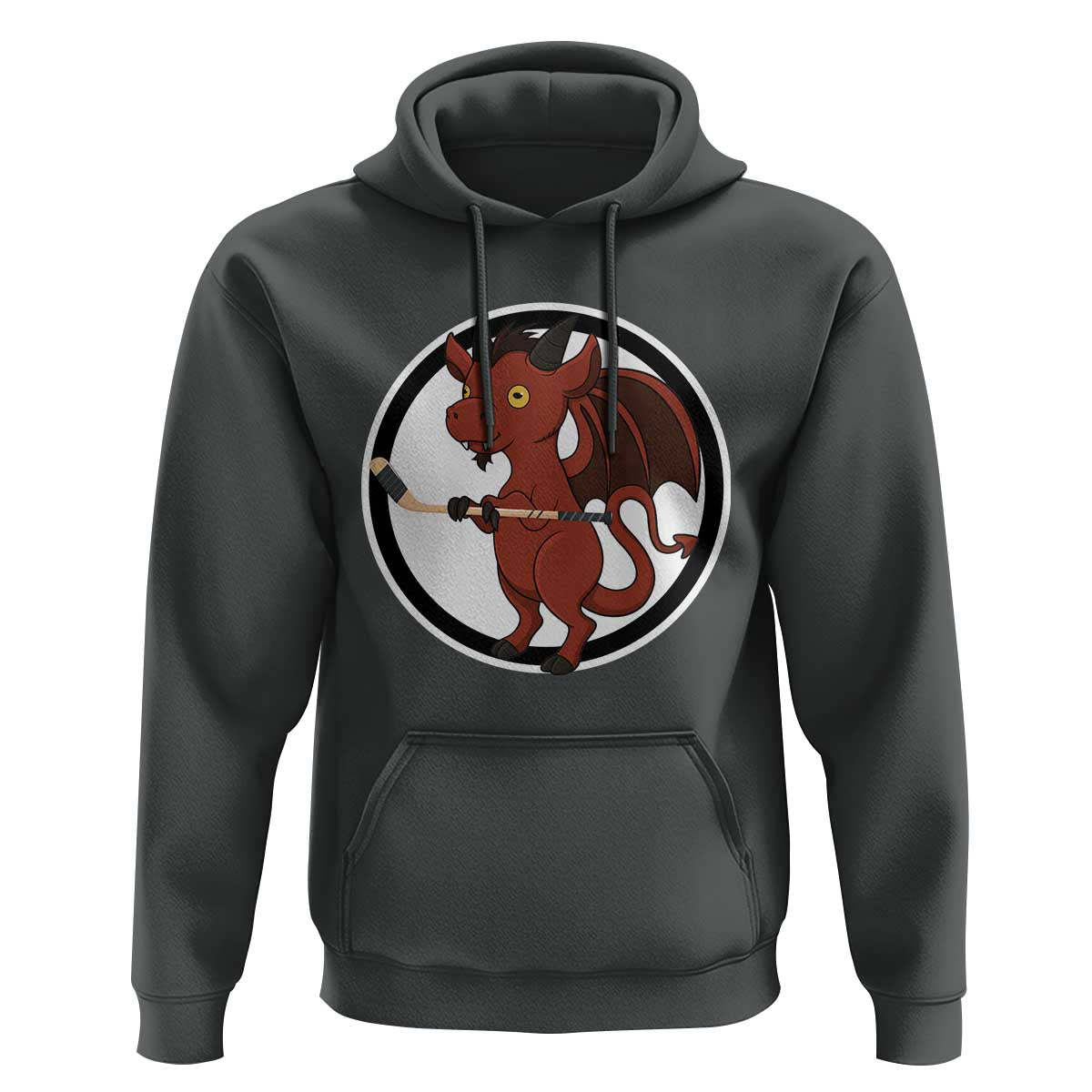 Funny Cryptid Sports Gift Hoodie Jersey Devil Playing Ice Hockey - Wonder Print Shop