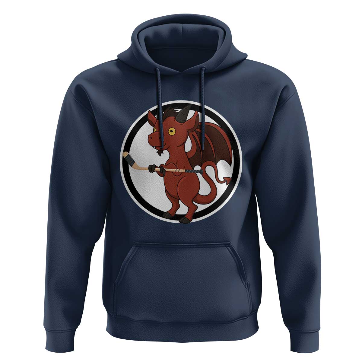 Funny Cryptid Sports Gift Hoodie Jersey Devil Playing Ice Hockey - Wonder Print Shop